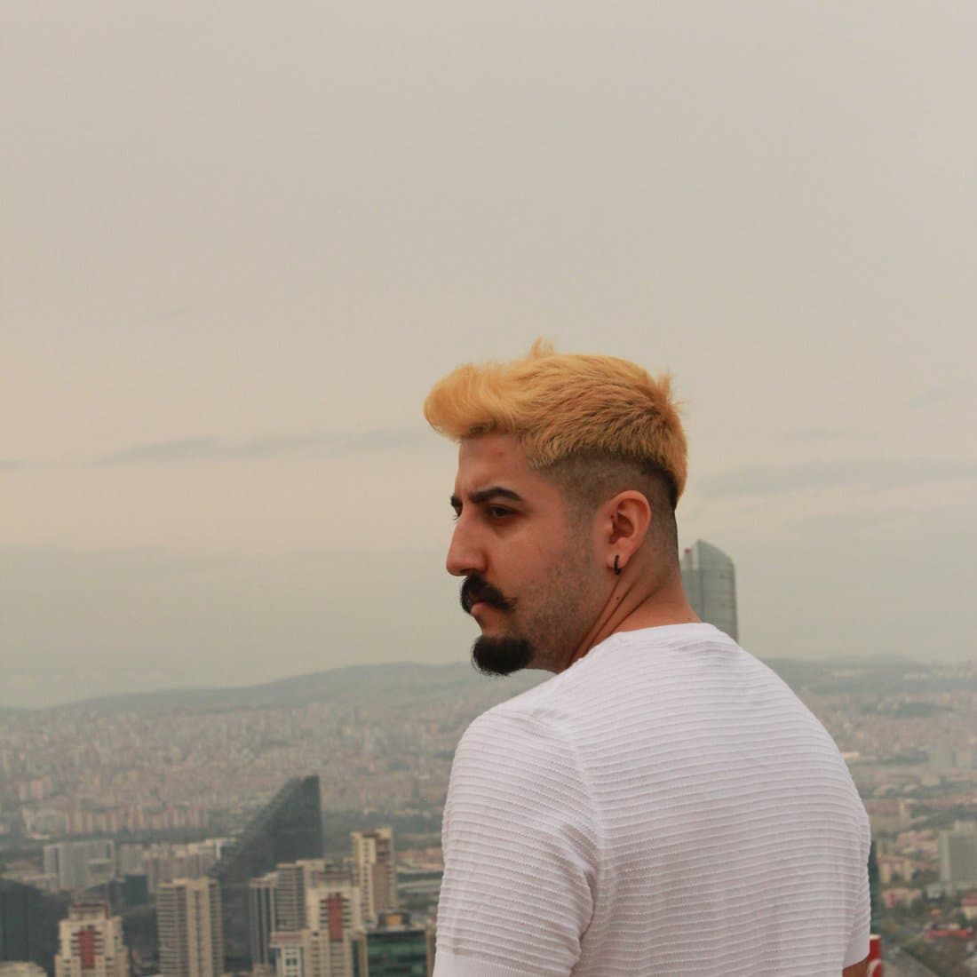 Looking out over the Istanbul skyline from a rooftop